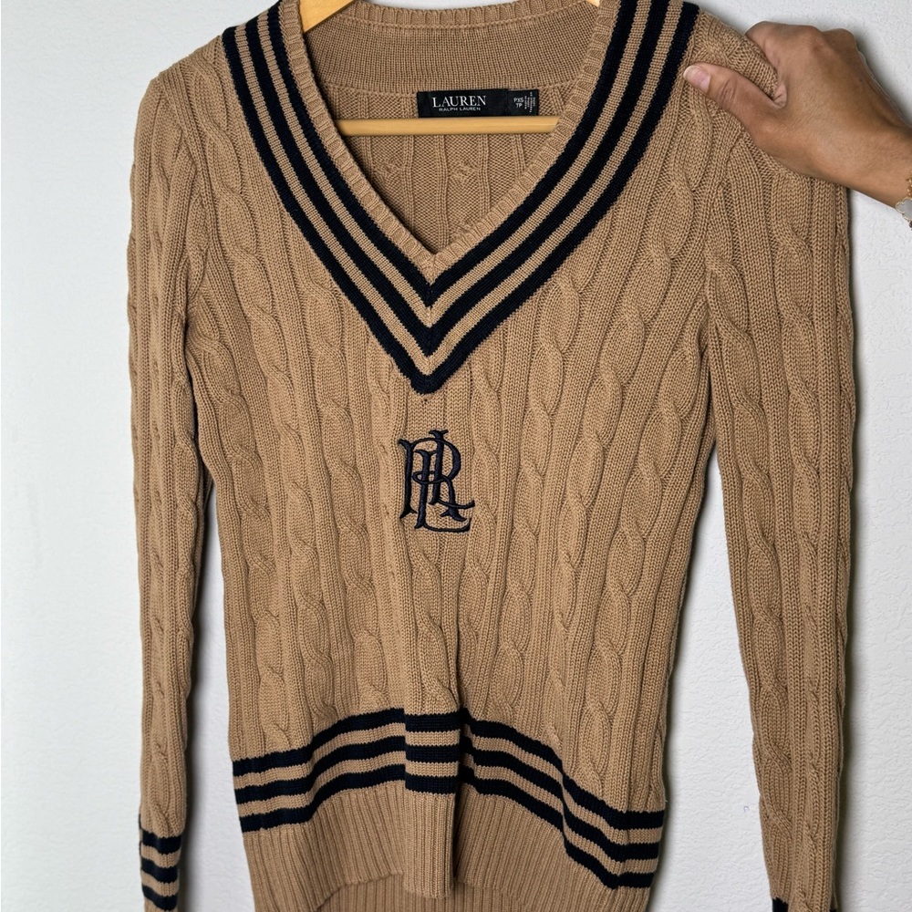 Ralph Lauren Tan Cable Knit Sweater